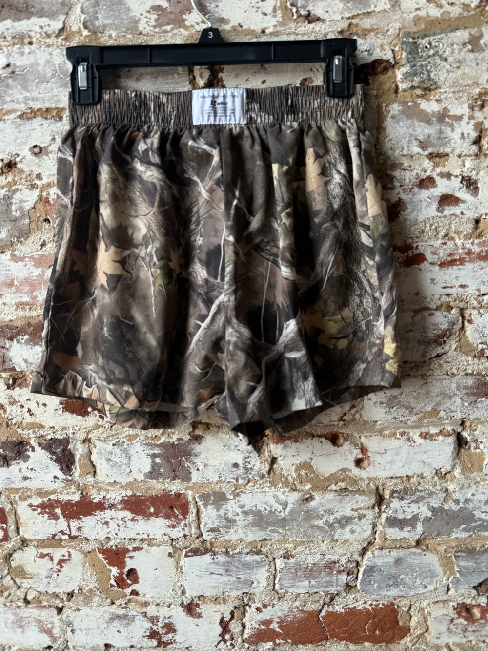 SHEIN Camo Athletic Shorts in Brown Green